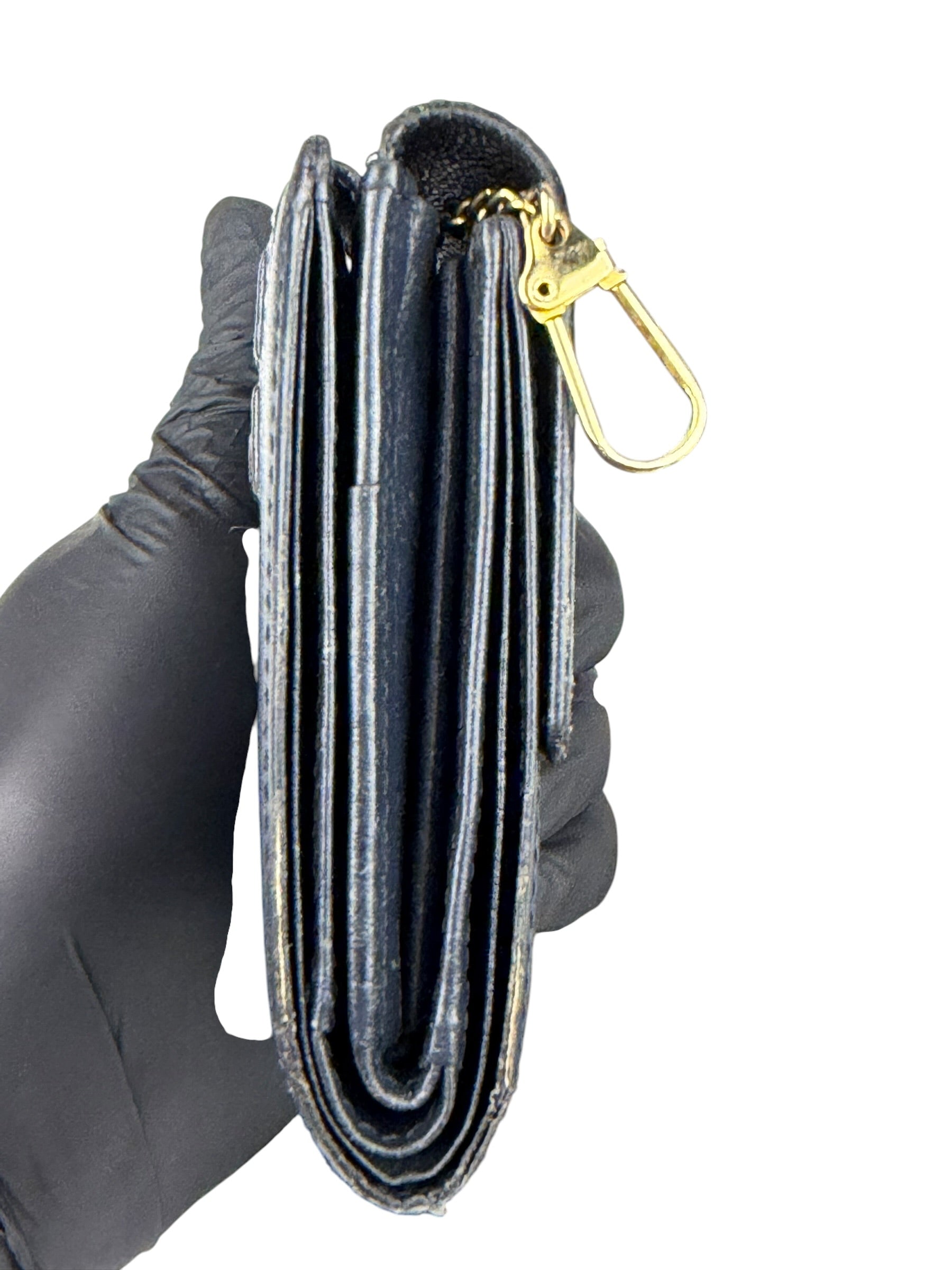 Givenchy Vintage Navy Blue Leather Compact Emblem Wallet 4G