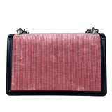 Gucci Pink Leather Trim Dionysus Corduroy Shoulder Bag