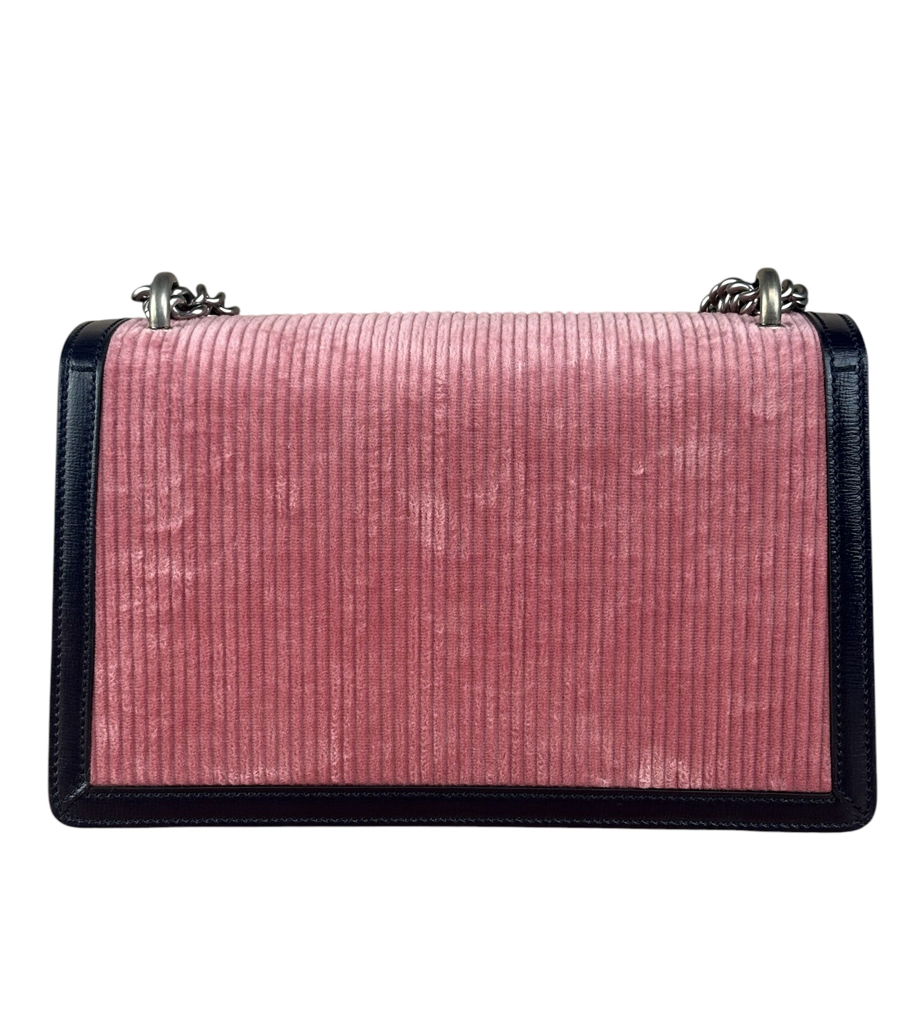 Gucci Pink Leather Trim Dionysus Corduroy Shoulder Bag