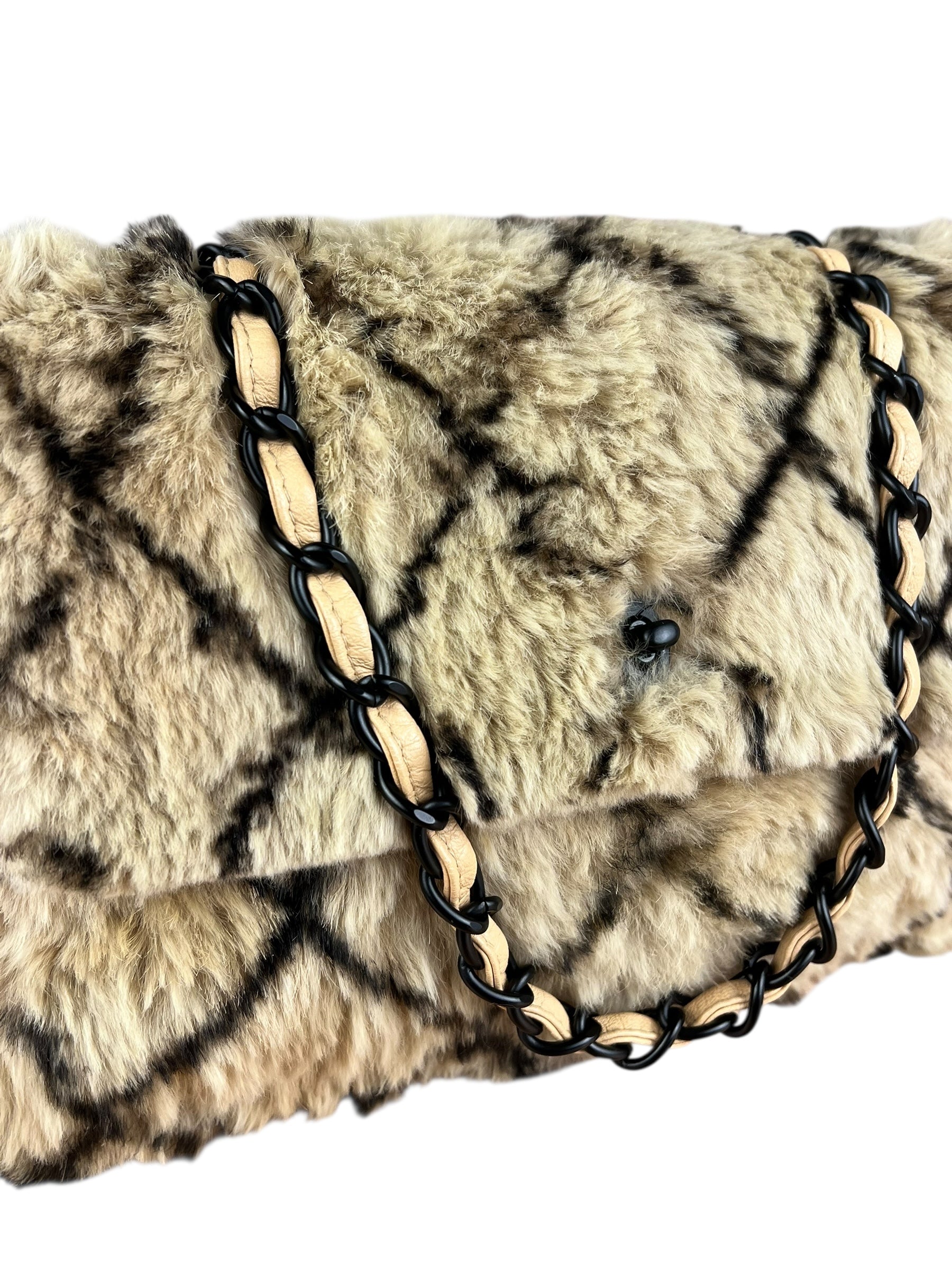 Chanel Matelasse Fur Coco Mark Chain Flap Bag '01