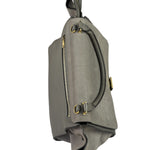 Celine Grey Suede/Leather Crocodile Embossed Trapeze Two-Way Bag