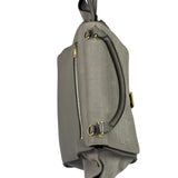 Celine Grey Suede/Leather Crocodile Embossed Trapeze Two-Way Bag