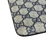 Gucci Navy Blue Leather Trim Coated GG Supreme iPad Case