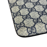 Gucci Navy Blue Leather Trim Coated GG Supreme iPad Case