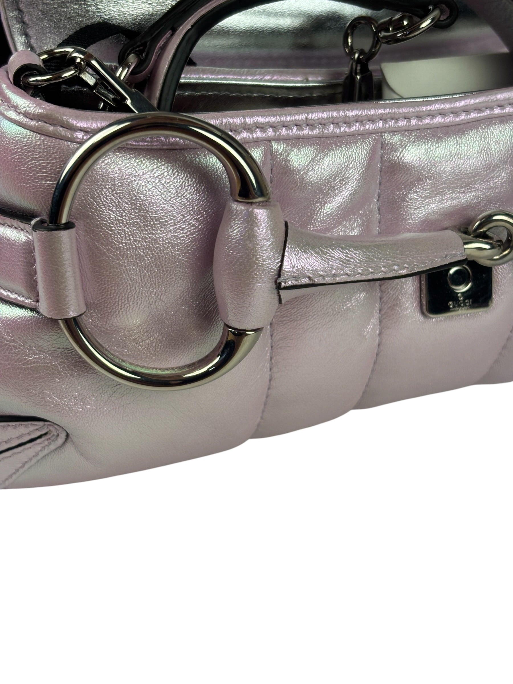 Gucci Escape Pink Leather Horsebit Shoulder Bag