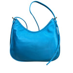 Balenciaga Blue Satin/Leather Trim Leopolda Small Hobo Bag