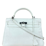 Hermes Kelly 32 White Clemence Leather Handbag 2008