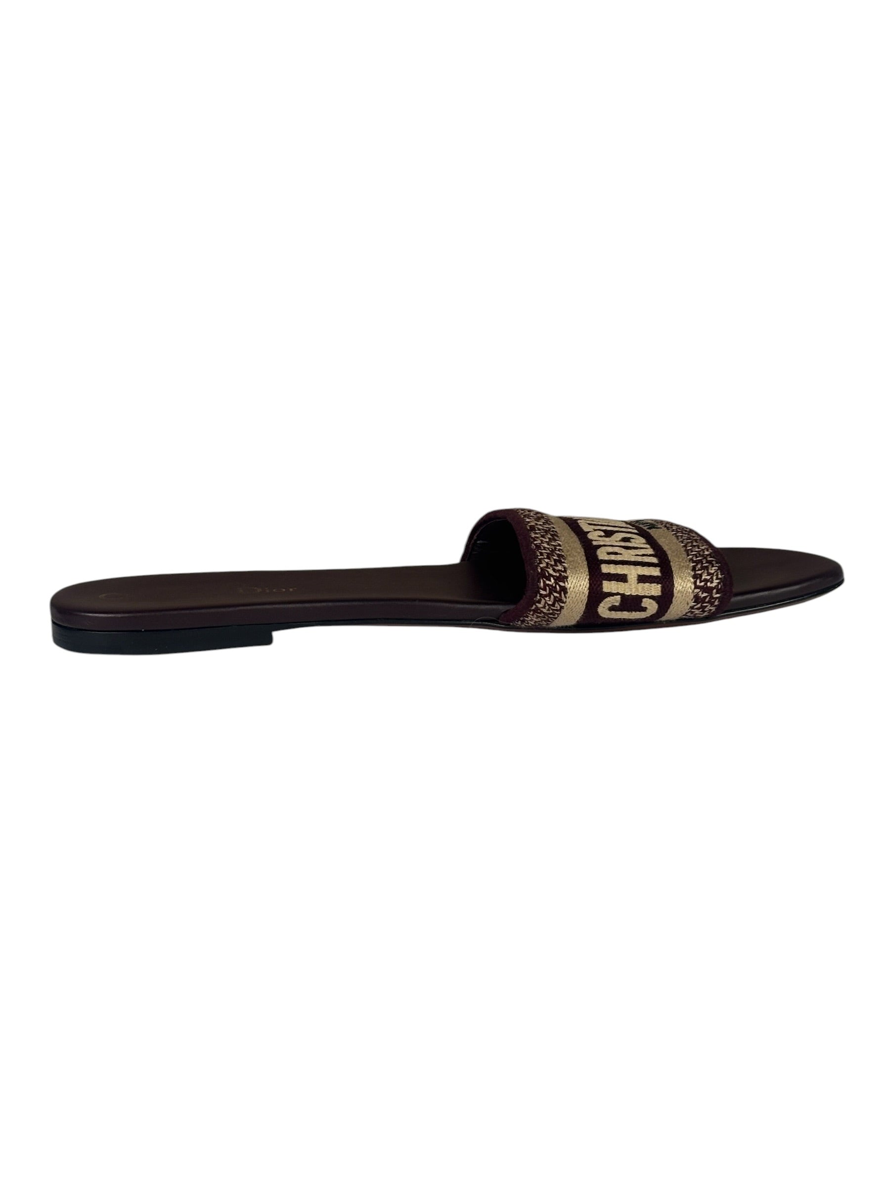 Christian Dior Paris Burgundy Slide Sandals