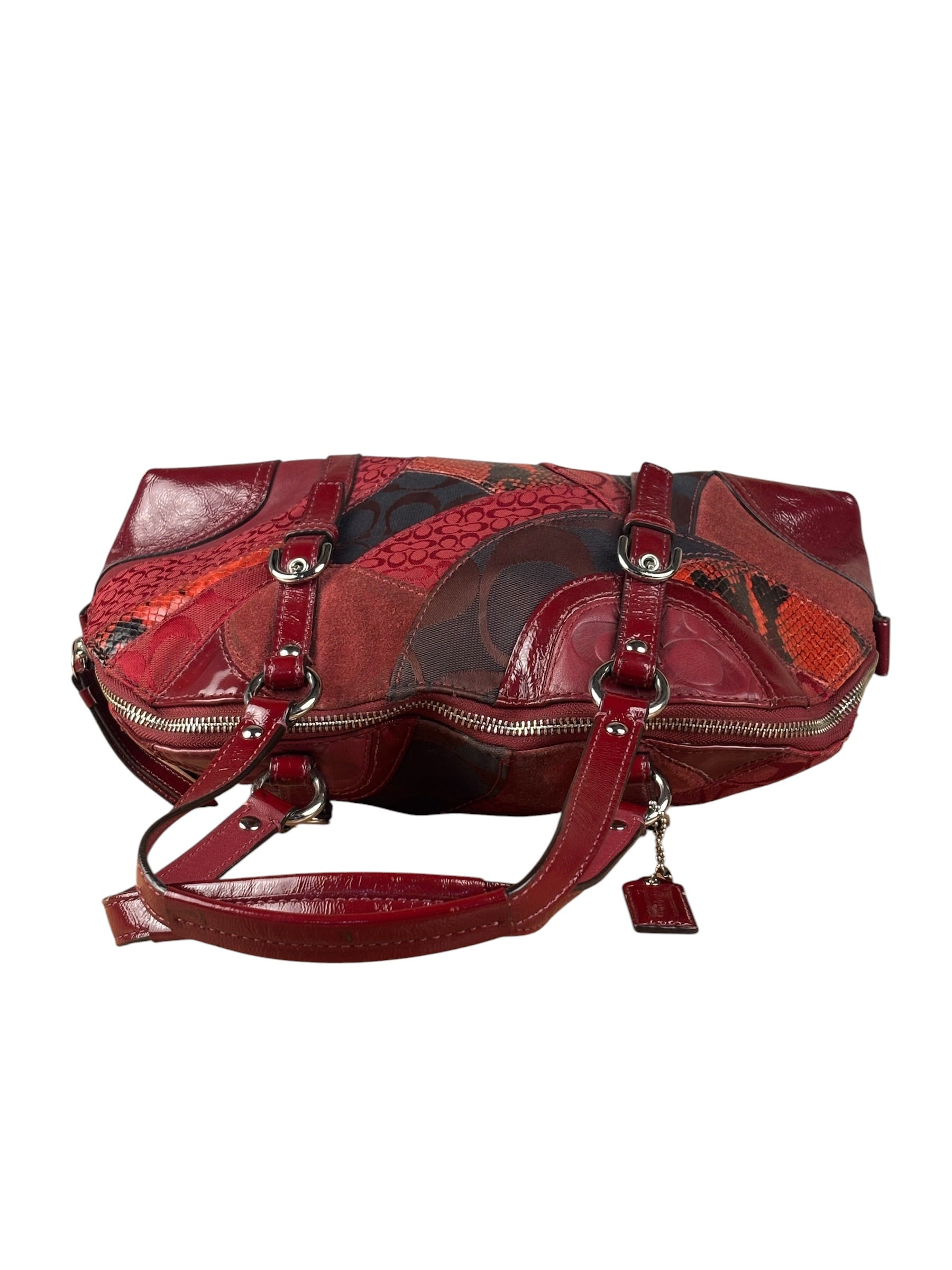 Coach Red Leather Patchwork Handbag