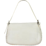Fendi White Leather Selleria Baguette