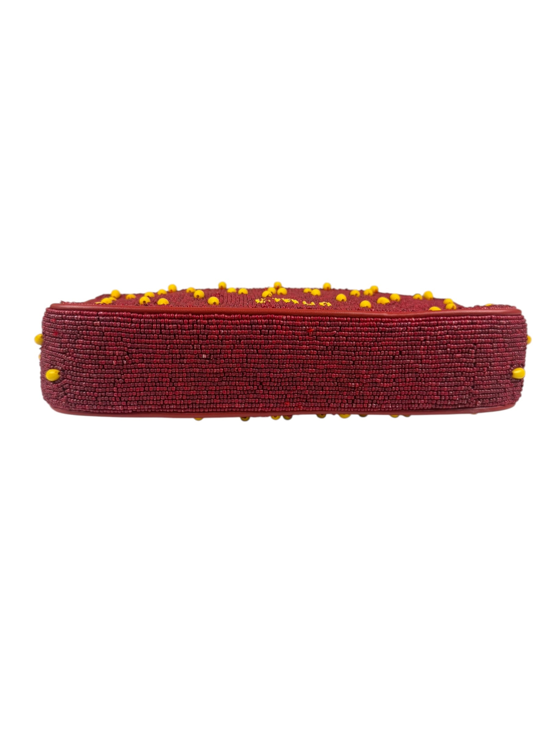STAUD Strawberry Red Tommy Beaded Bag