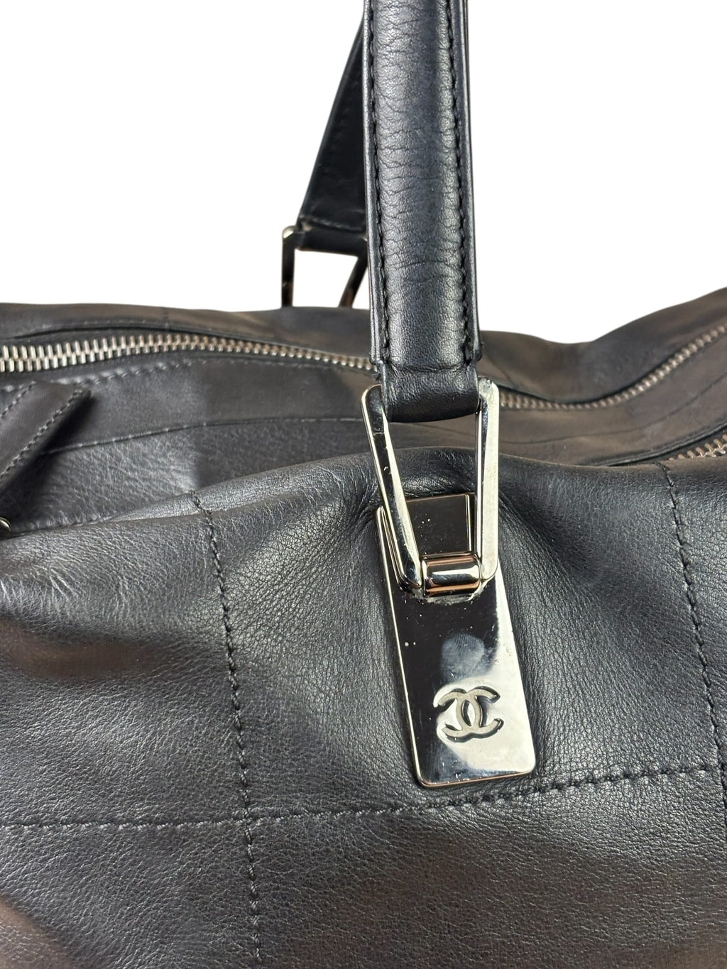 Chanel Black Lambskin Boston Chocolate Bar Bag