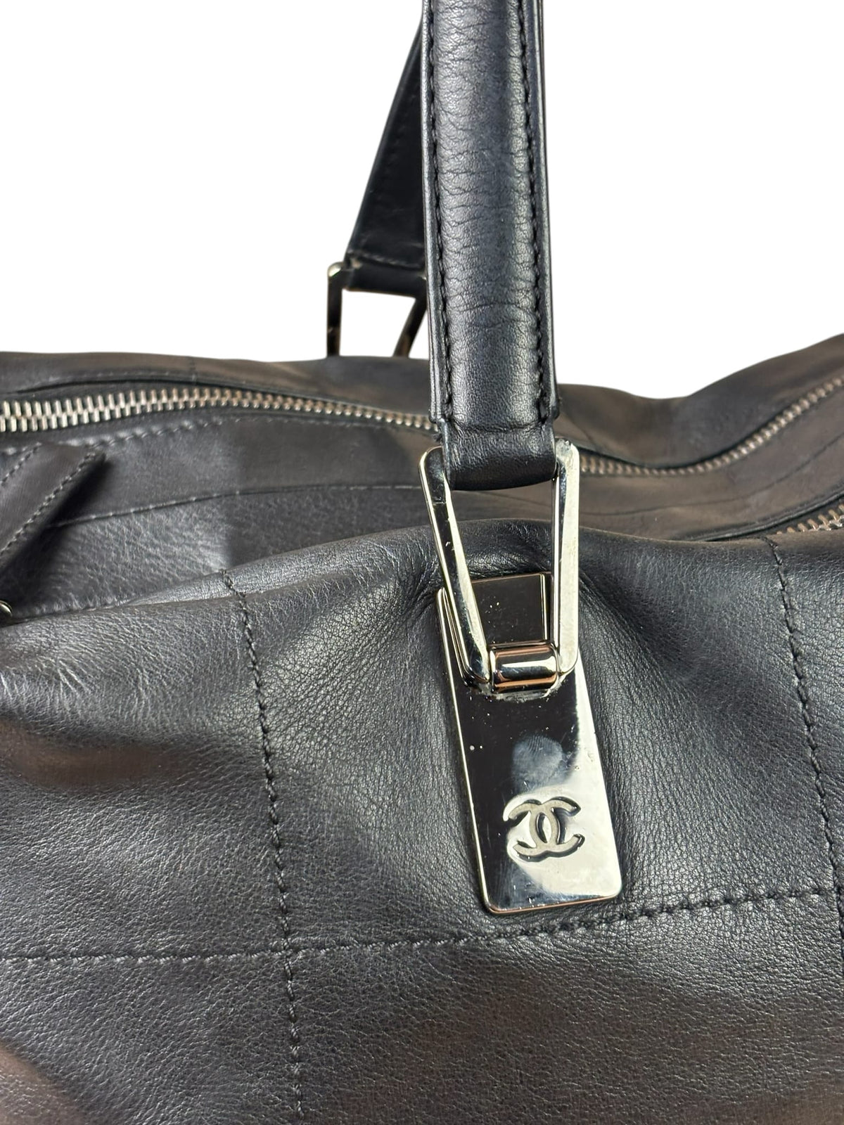 Chanel Black Lambskin Boston Chocolate Bar Bag
