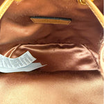 Versace La Medusa Brown Satin Crystal Embellished Mini Bucket Bag