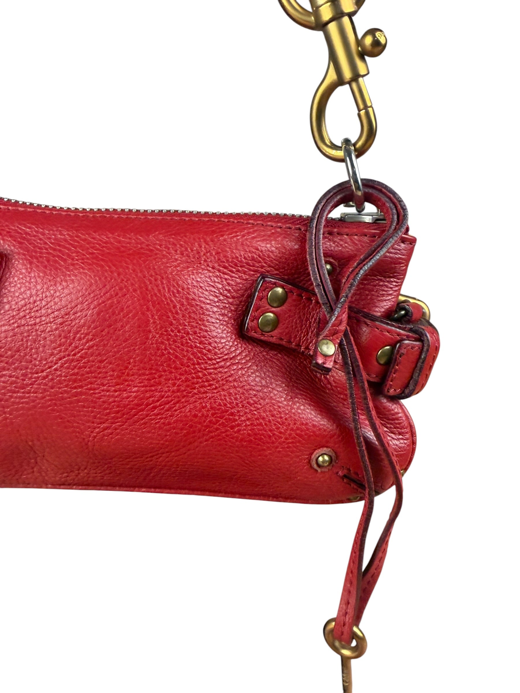 Chloe Red Leather Mini Paddington Pochette