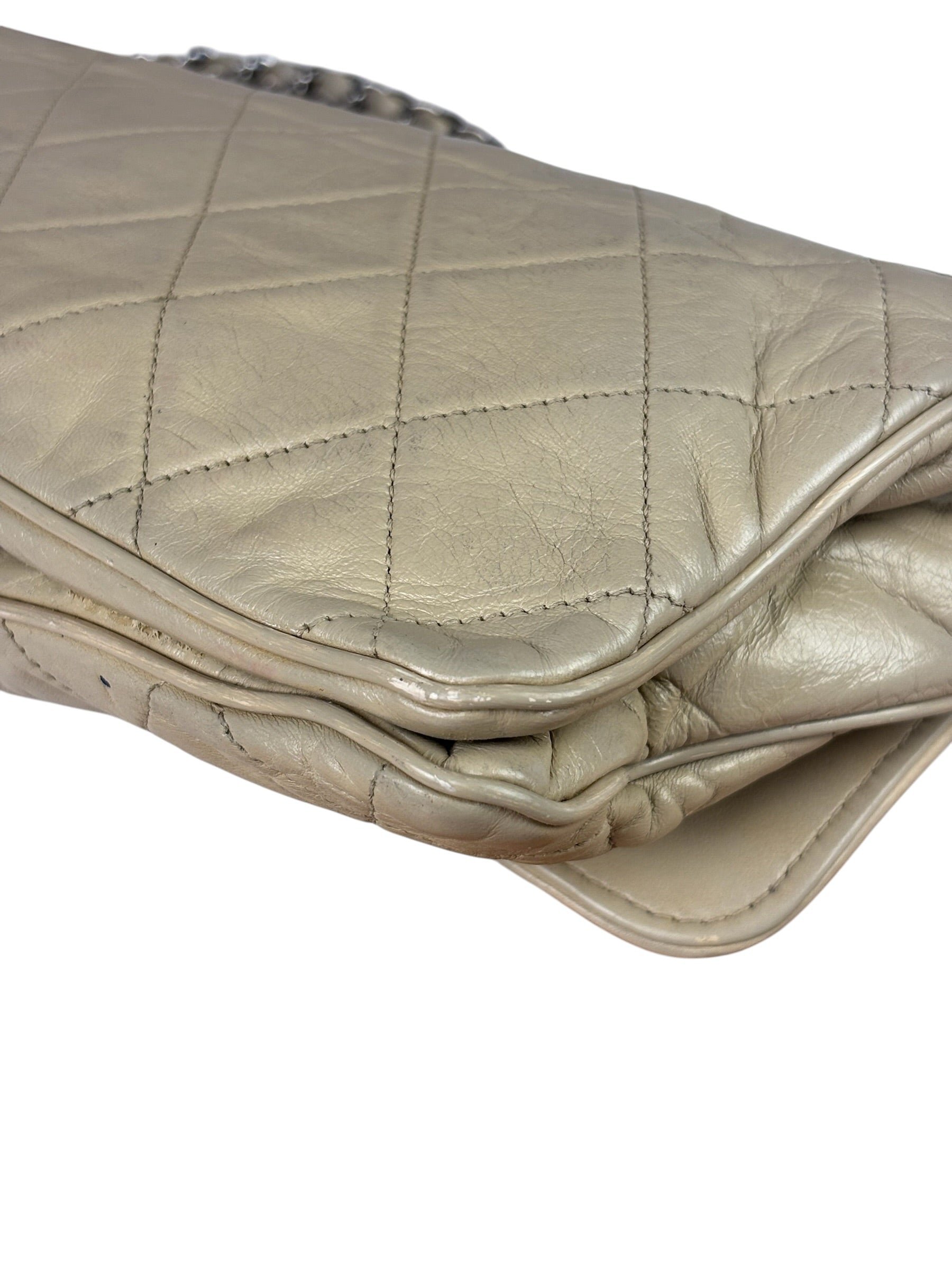 Chanel Light Grey Quilted Mademoiselle Chain Flap Bag 2008