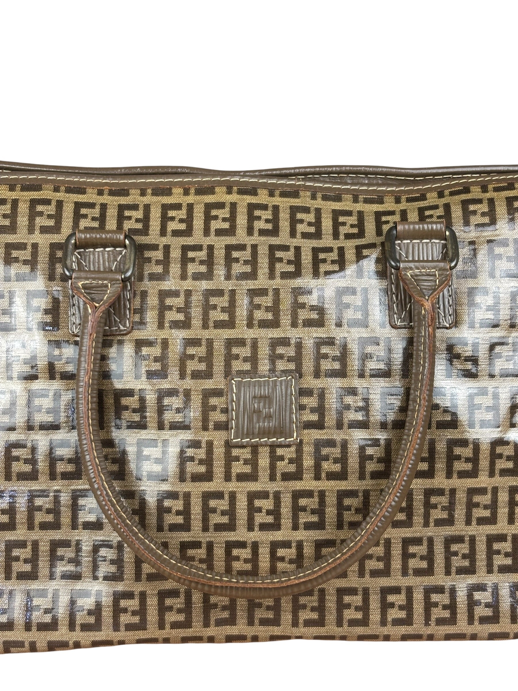 Fendi Brown PVC FF Zucchino Tote Bag