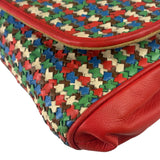 Fendi Colorblock Leather Woven Shoulder Bag