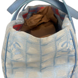 Chanel Blue Leather Trim New Travel Tote Bag 2002