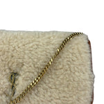 Saint Laurent Shearling/Leather Mini Flap Shoulder Bag