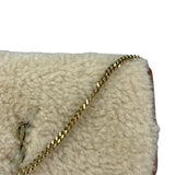 Saint Laurent Shearling/Leather Mini Flap Shoulder Bag