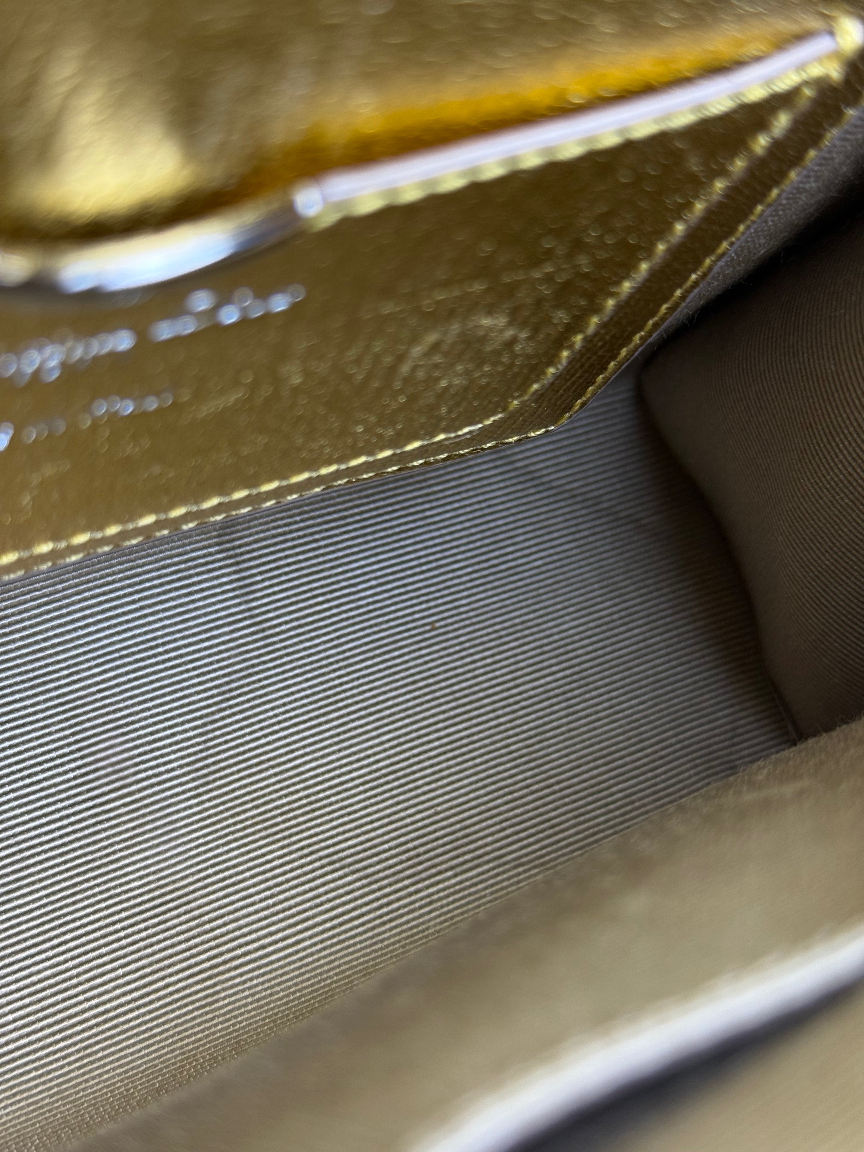 Christian Dior Diorever Gold Leather Clutch Bag