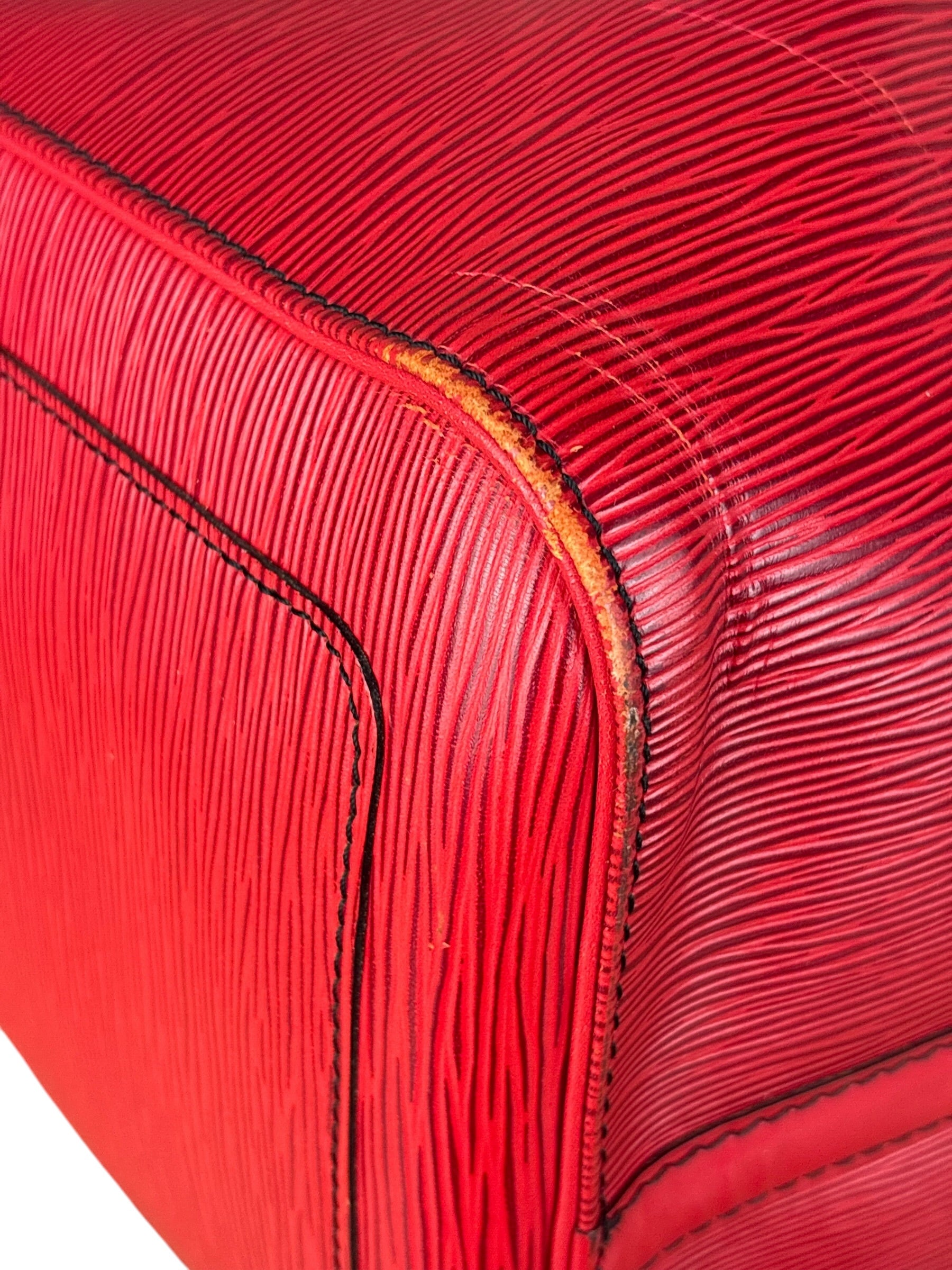 Louis Vuitton Red Epi Keepall Duffel Hand Bag
