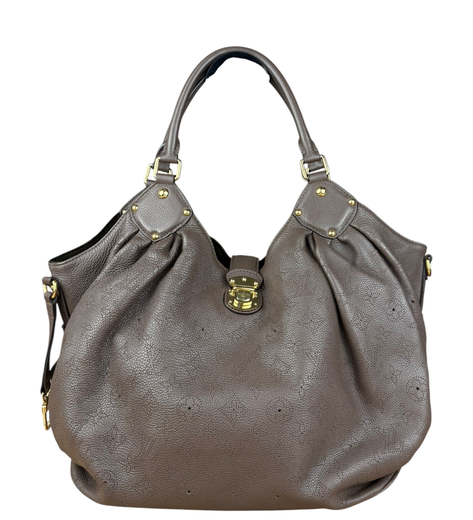 Louis Vuitton Brown Leather Mahina Hobo Bag