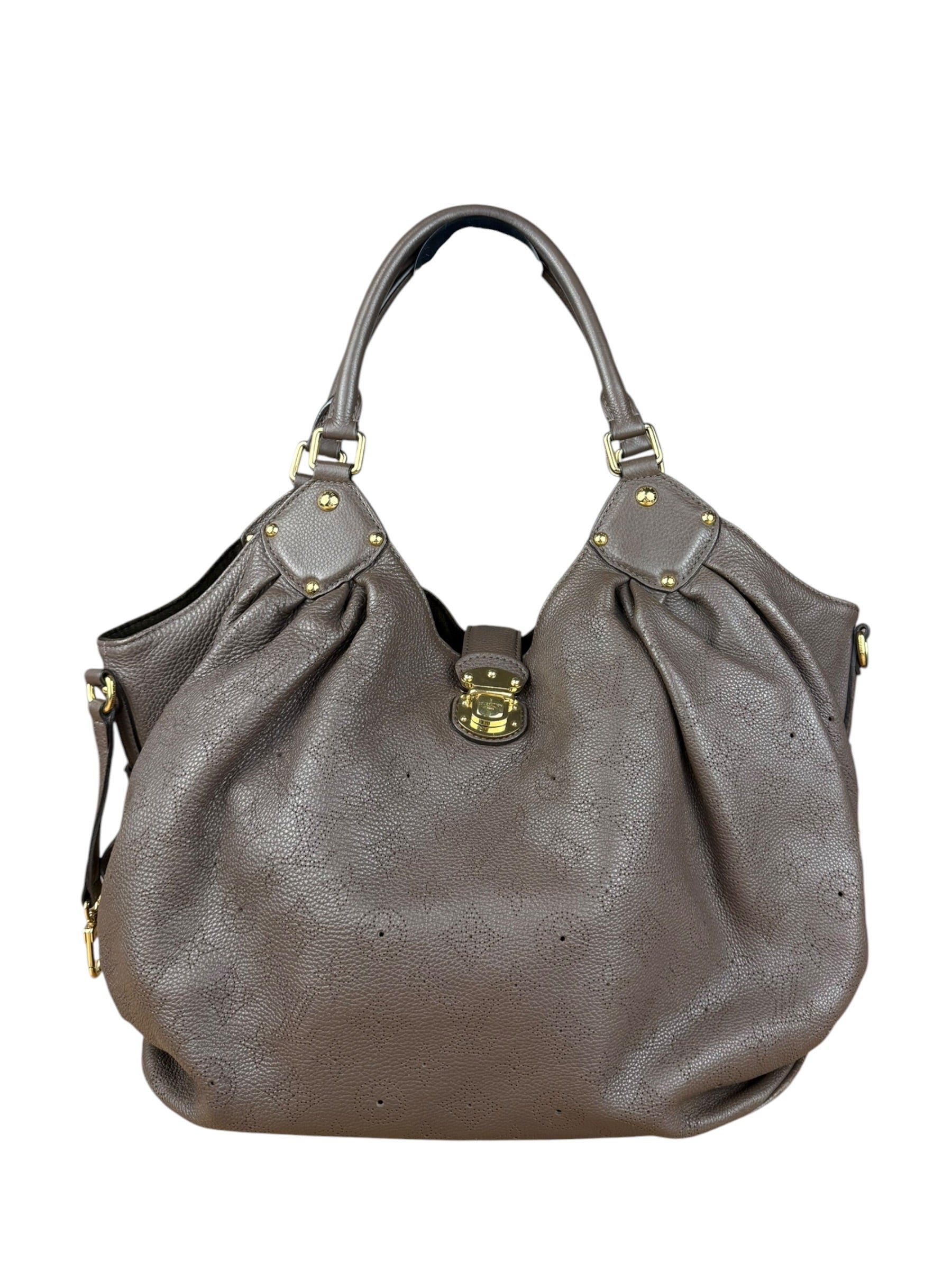 Louis Vuitton Brown Leather Mahina Hobo Bag