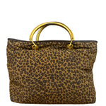 Bottega Veneta Nylon Leopard Print Handbag