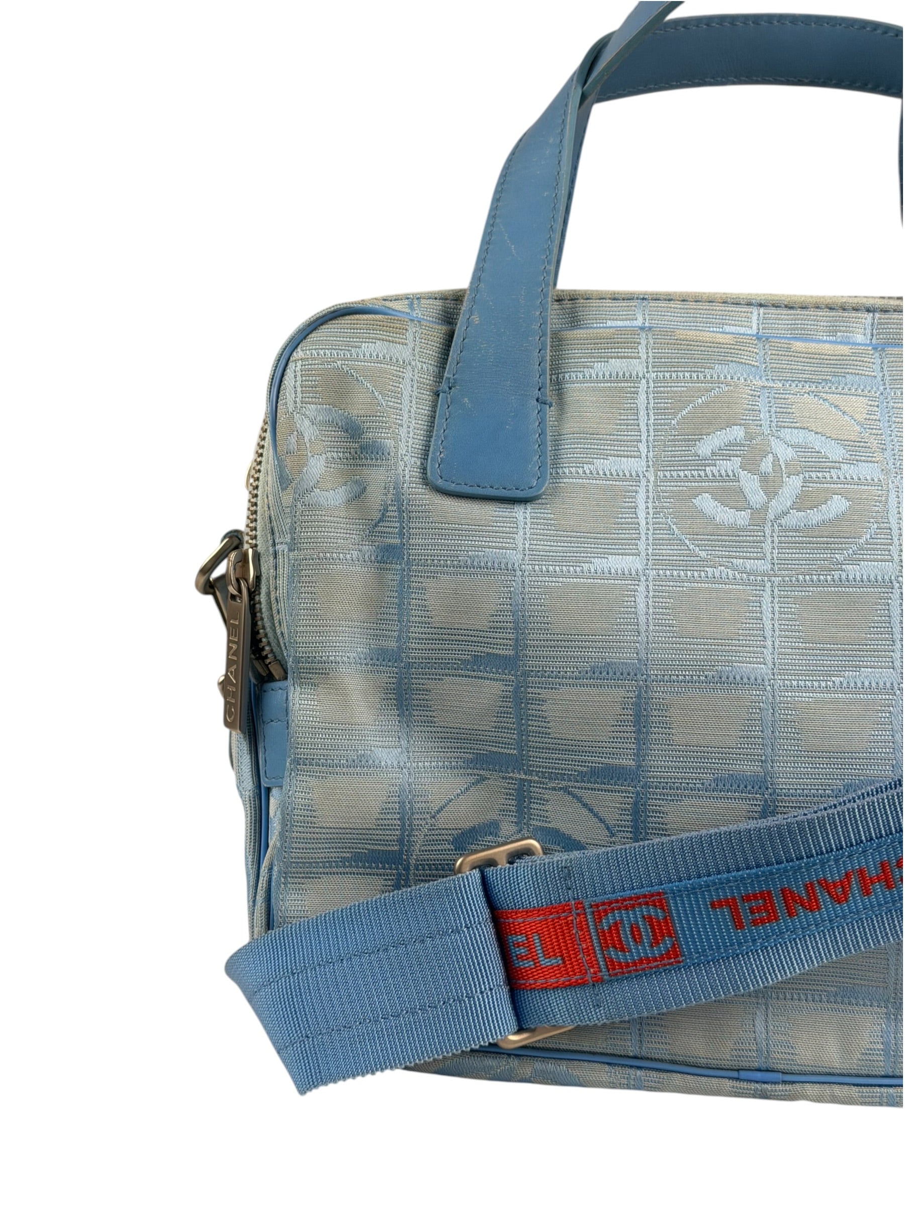 Chanel Blue CC Travel Line Tote Two-Way Bag