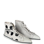 Prada Canvas Olka Dot High Top Point Sneakers