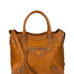 Balenciaga Brown Lambskin Riva Velo Two-Way Bag