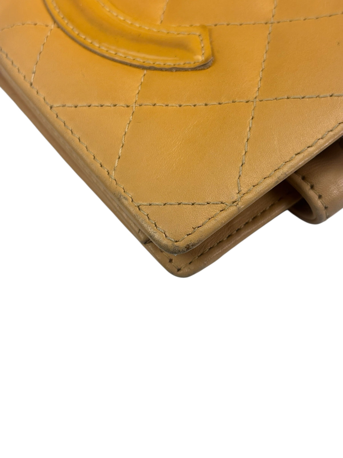 Chanel Beige Quilted Leather Cambon Line Bifold Wallet 2005