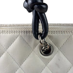 Chanel White Calfskin Quilted Python-Embossed Ligne Cambon Flat Tote Bag 2004