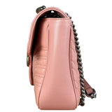 Gucci Pink Leather GG Marmont Shoulder Bag