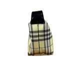 Burberry Multicolor Leather Trim House Check Top-Handle Pouch