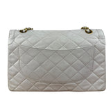 Chanel CC White Quilted Double Flap Bag 1988