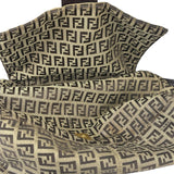 Fendi Brown Leather Trim Zucca Mamma Baguette