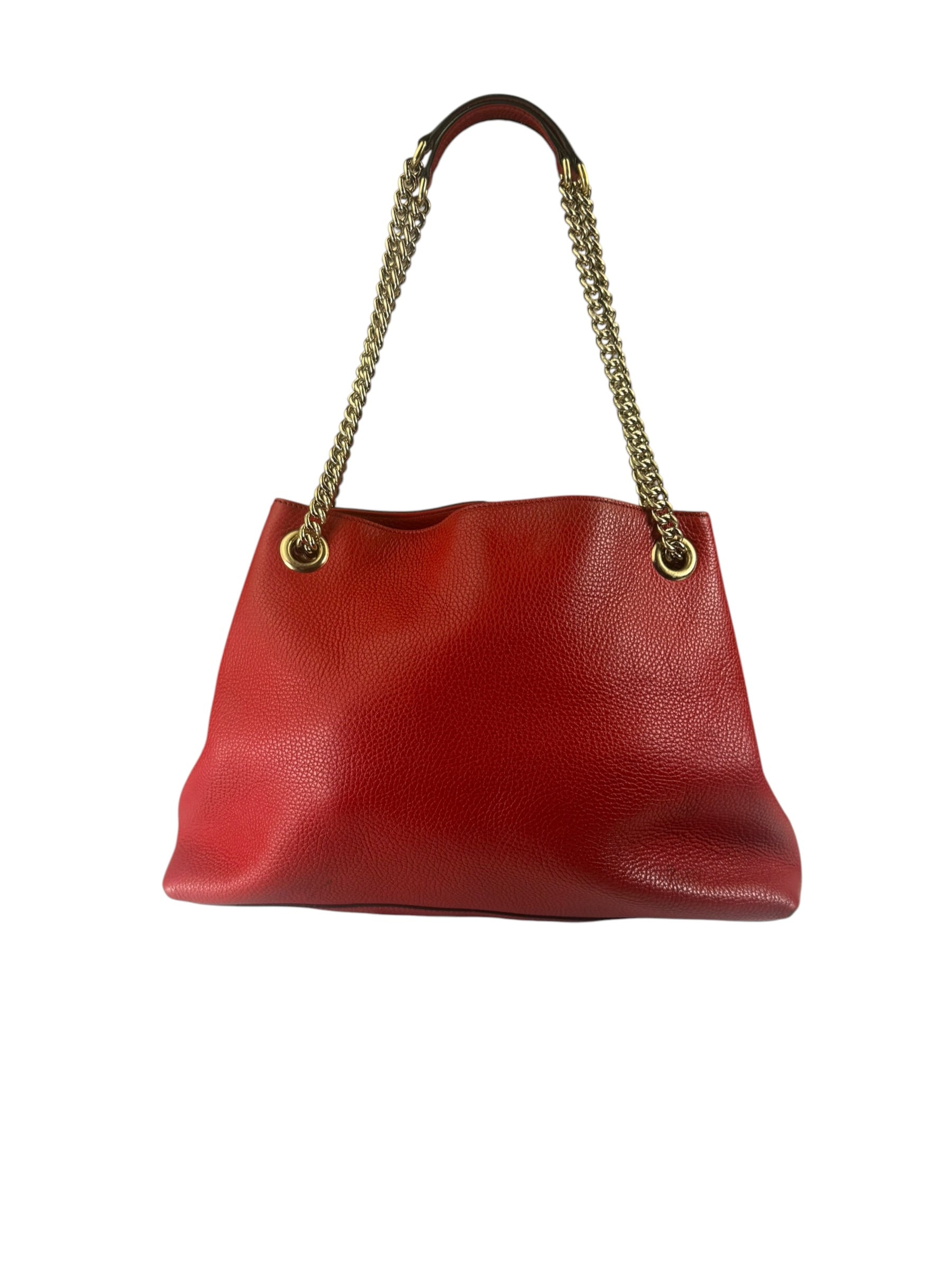 Gucci Red Leather Soho Chain Shoulder Bag