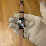 Alba Styla White Dial Black Leather Strao