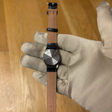 Alba Styla White Dial Black Leather Strao