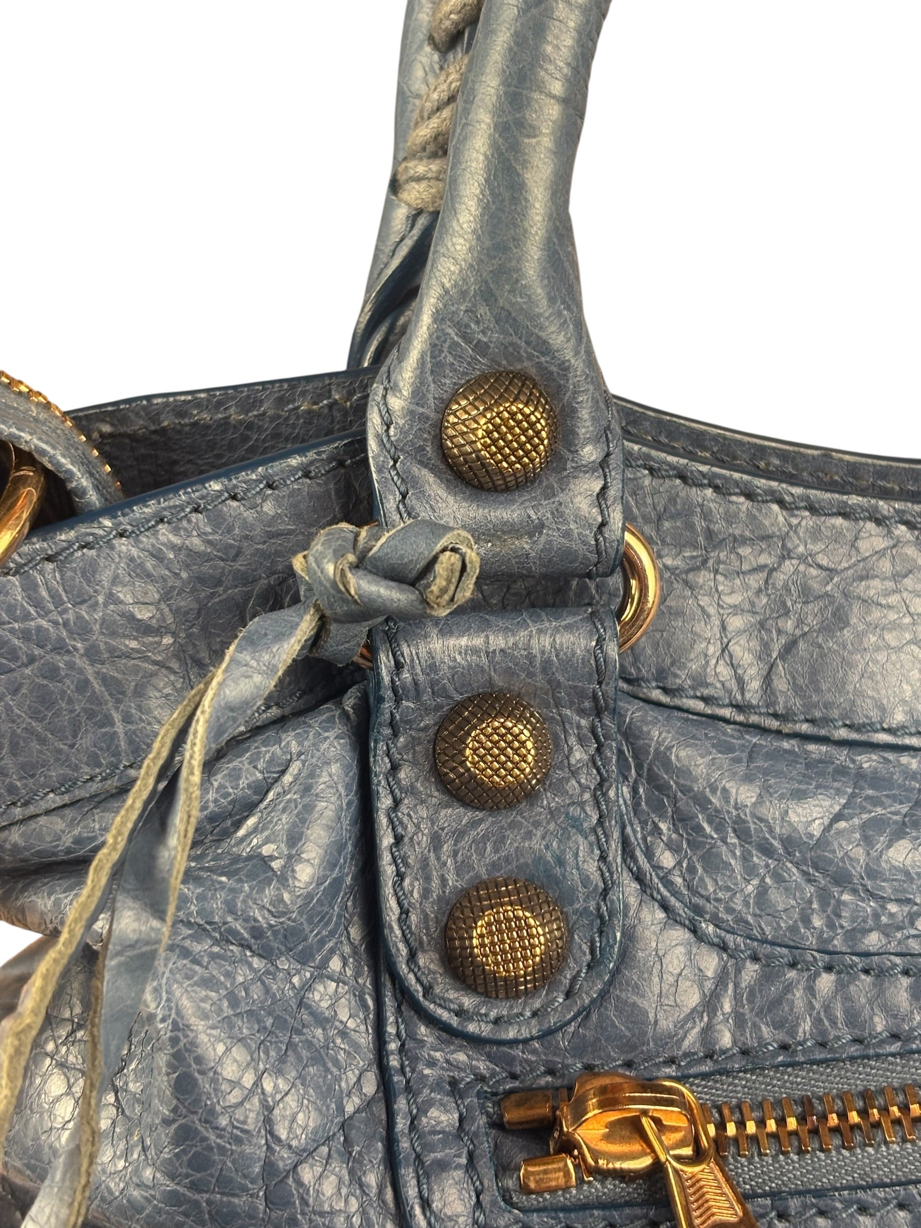 Balenciaga Light Blue Arena Leather Classic Le City