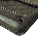Chanel Black Diamond Stitch Lambskin Square Flap 1988