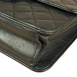 Chanel Black Diamond Stitch Lambskin Square Flap 1988