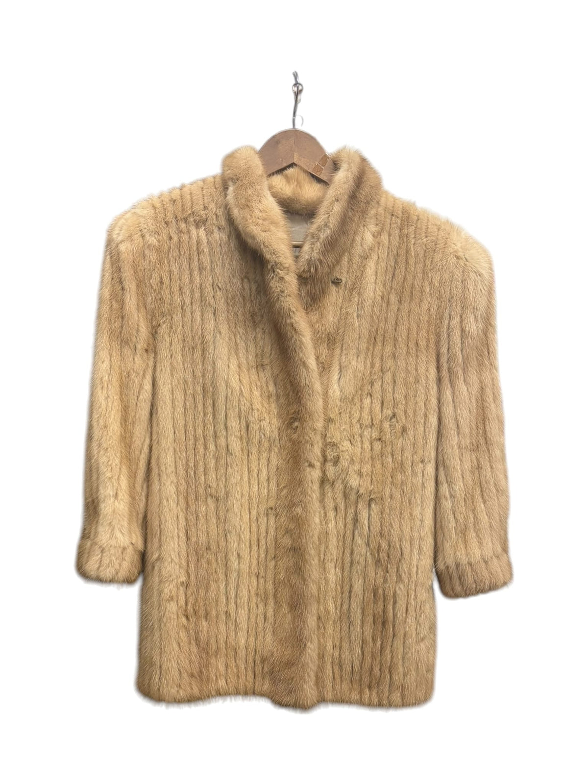 Vintage Blond Stripe Mink Fur Coat