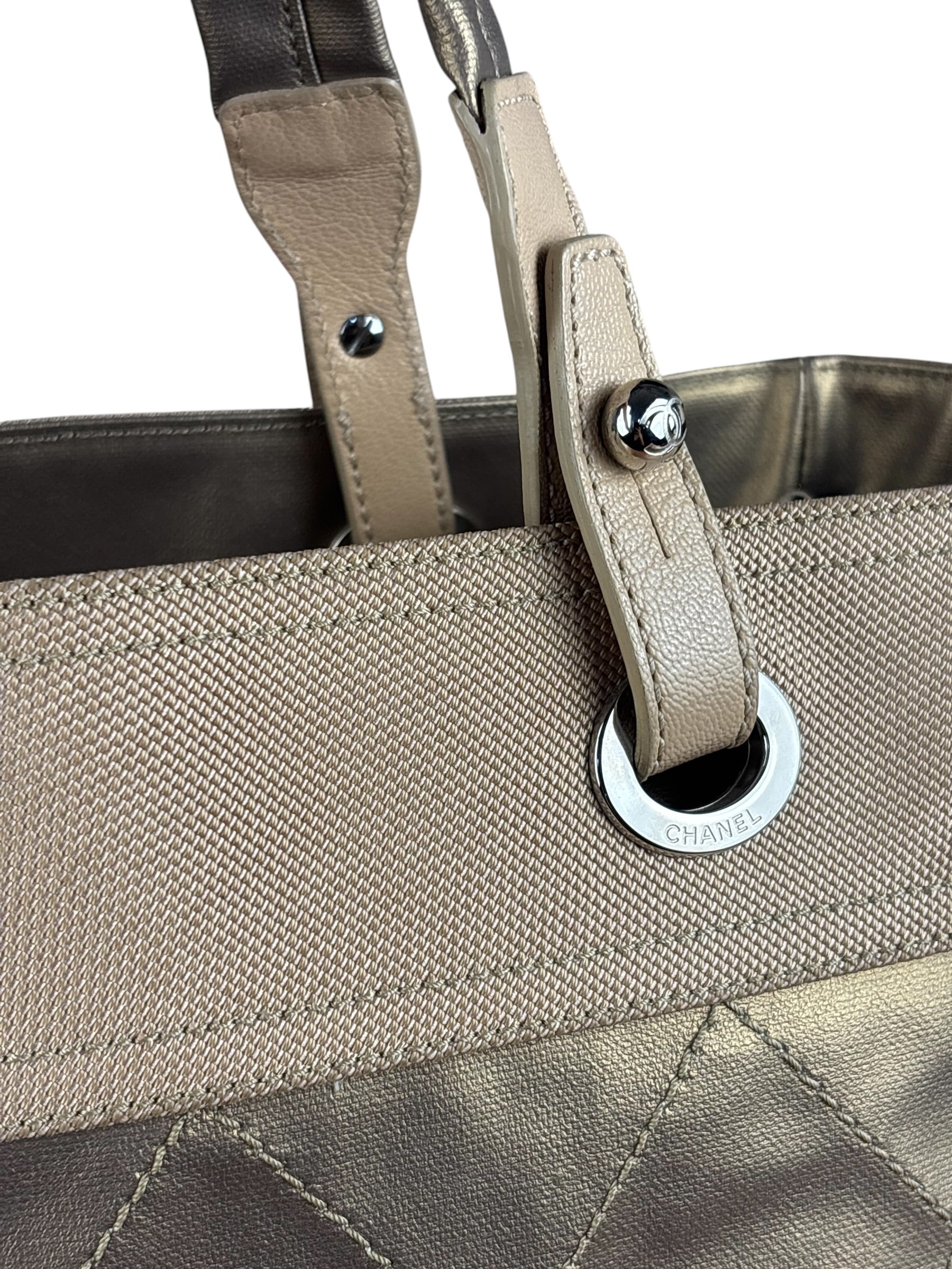 Chanel Metallic Gold Leather Paris-Biarritz Large Tote Bag 2007