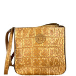 Fendi Vintage Crocodile-Embossed Leather Crossbody Bag