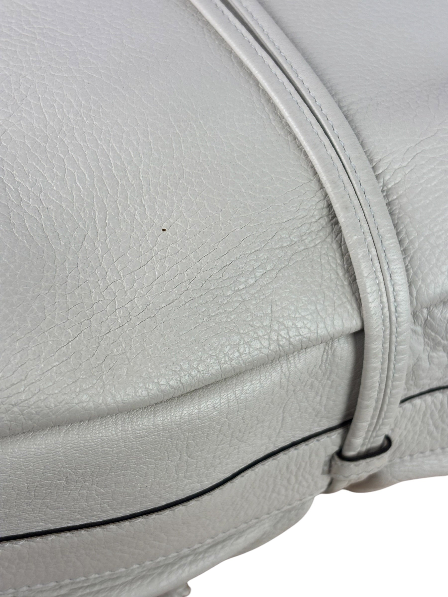 Gucci White Leather Bamboo Jungle Shoulder Bag