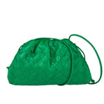 Bottega Veneta Green Leather Intercciato Small Crossbody